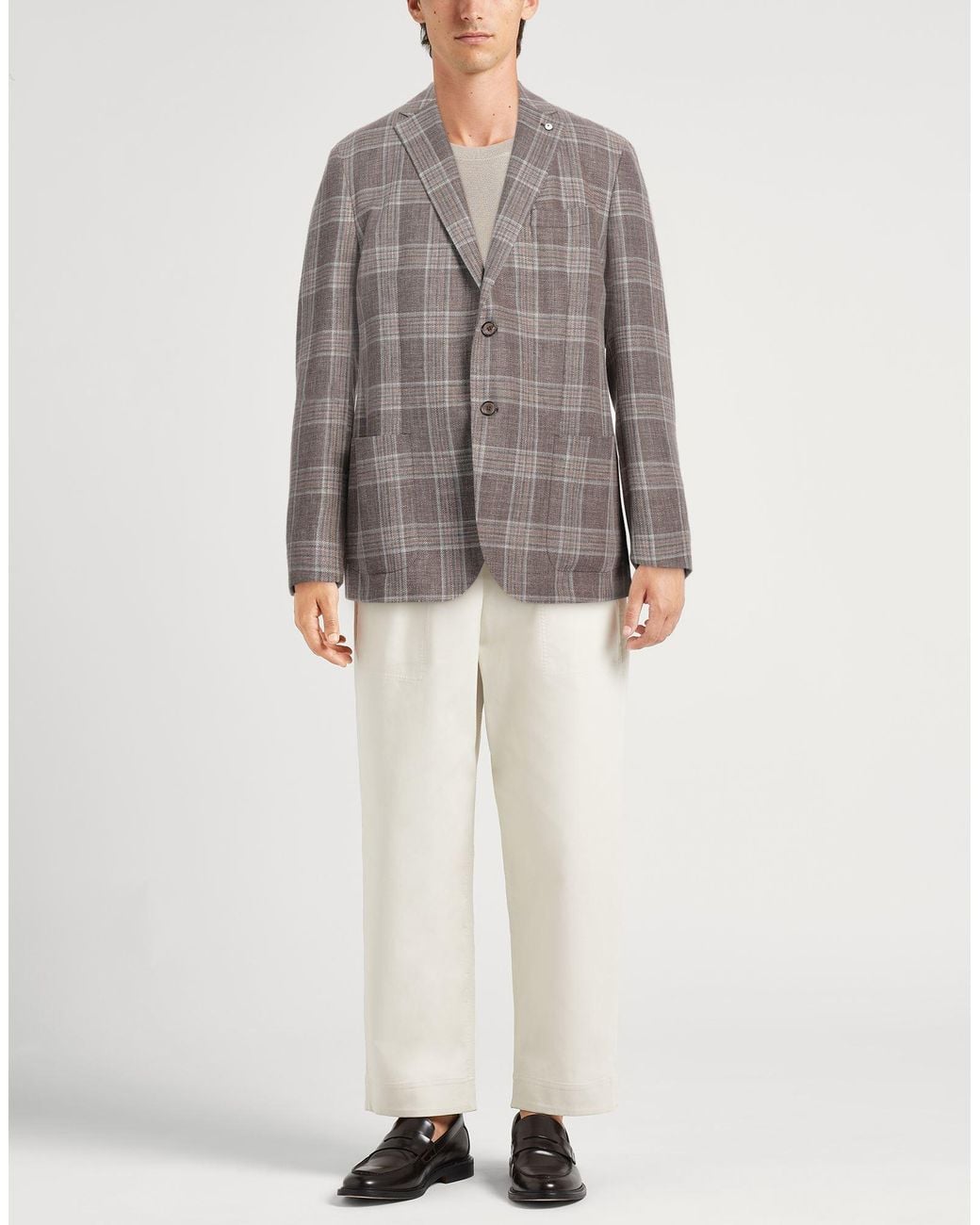 L.b.m. 1911 Brown Blazer Linen, Wool for men