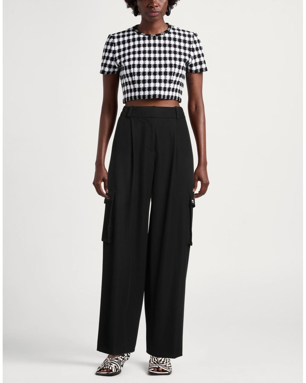 HUGO Black Pants Polyester, Viscose, Elastane