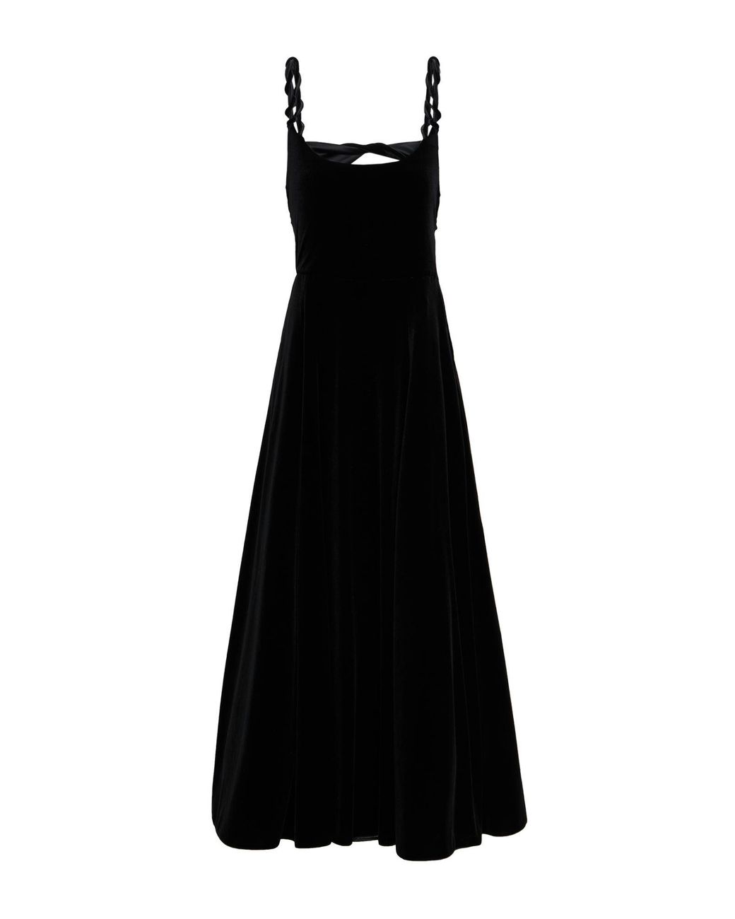 Emporio Armani Black Maxi Dress Polyester, Elastane