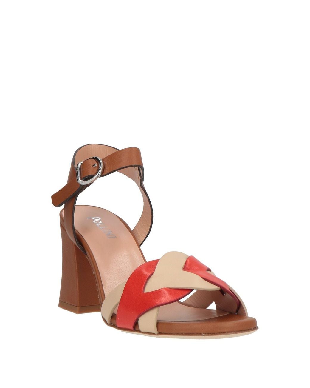 Pollini Pink Tan Sandals Leather