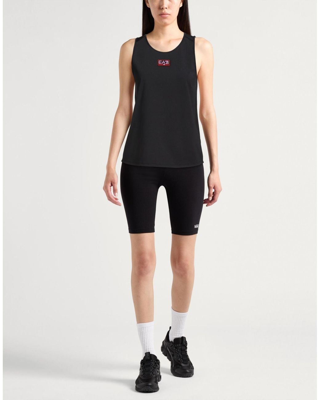 EA7 Black Tank Top Polyester, Elastane