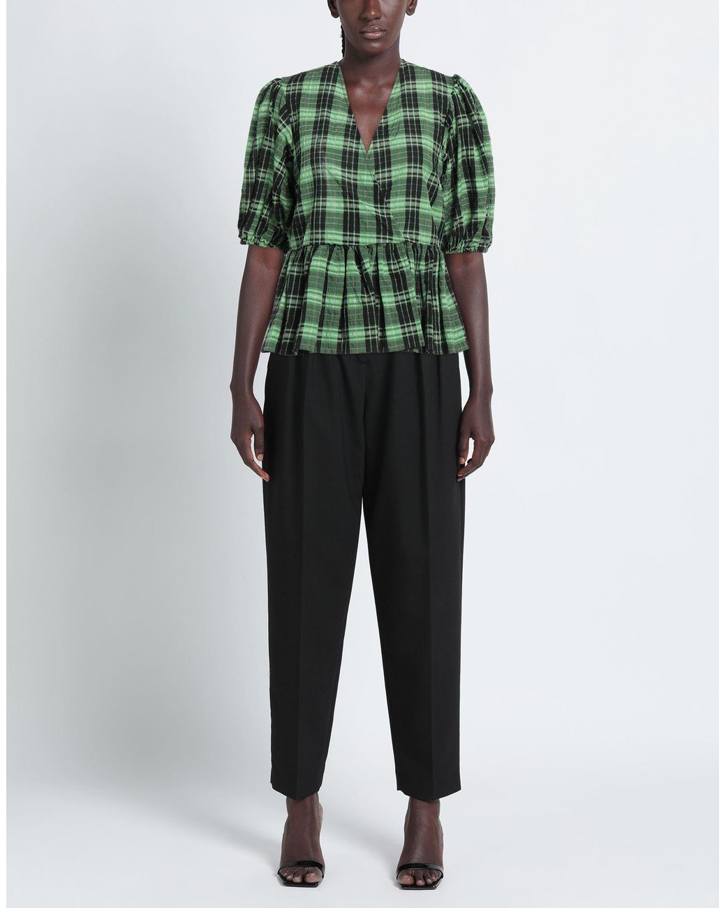 Top Ganni de color Green