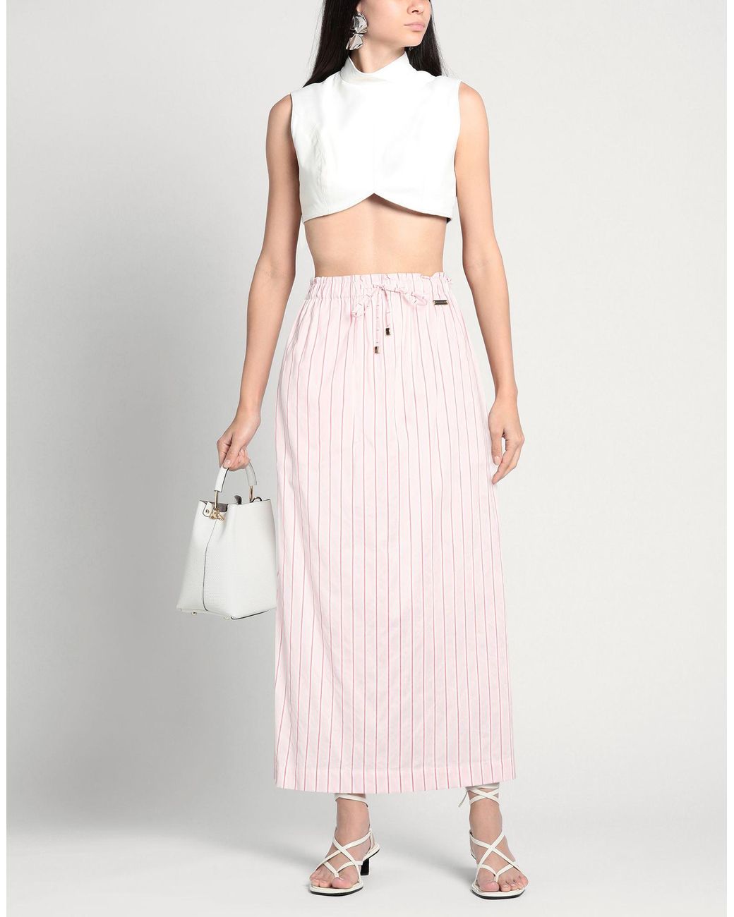 Manzoni 24 Pink Light Maxi Skirt Cotton, Silk