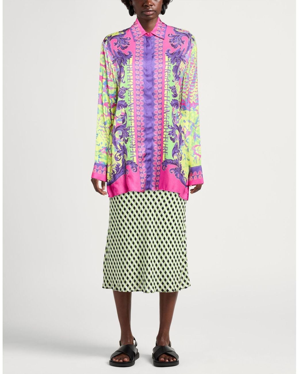 Versace Jeans Couture Pink Fuchsia Shirt Viscose