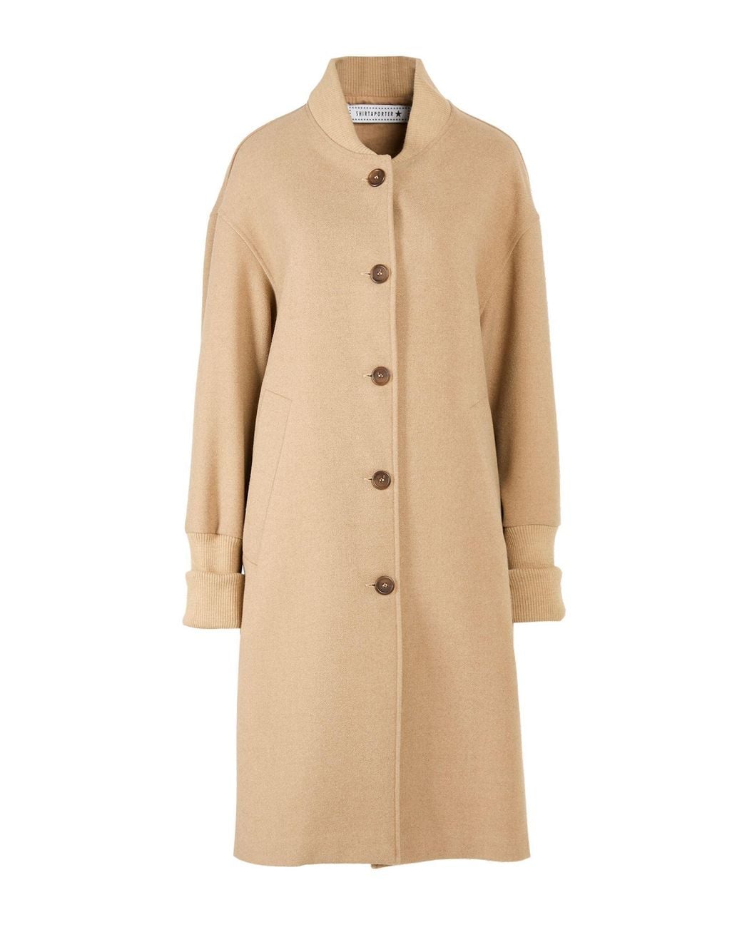 Shirtaporter Natural Coat Polyester, Viscose, Wool