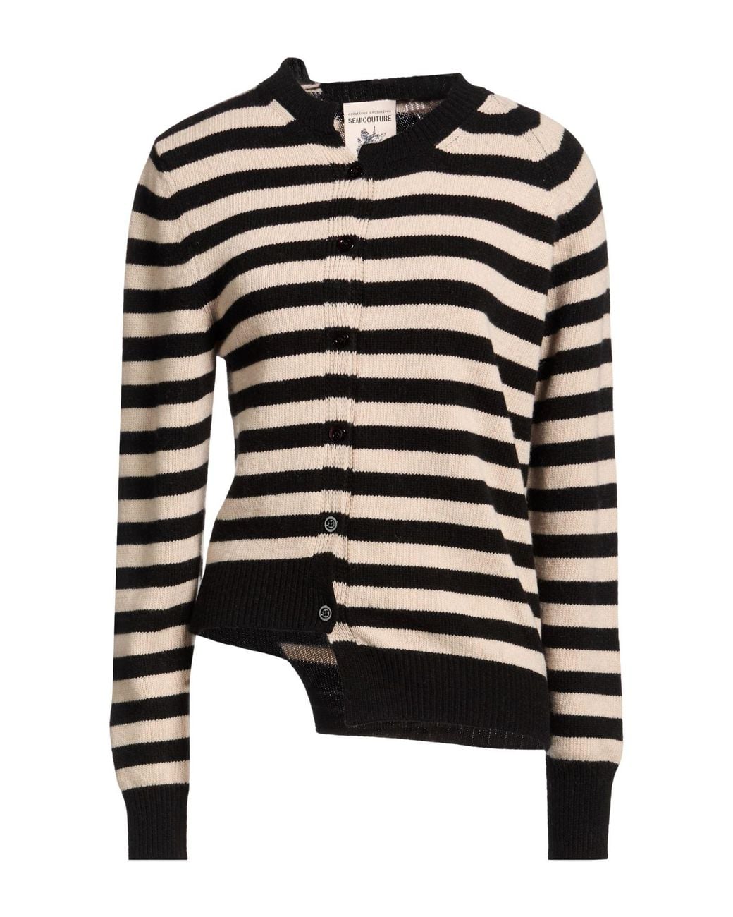 Semicouture Black Cardigan Wool, Polyamide