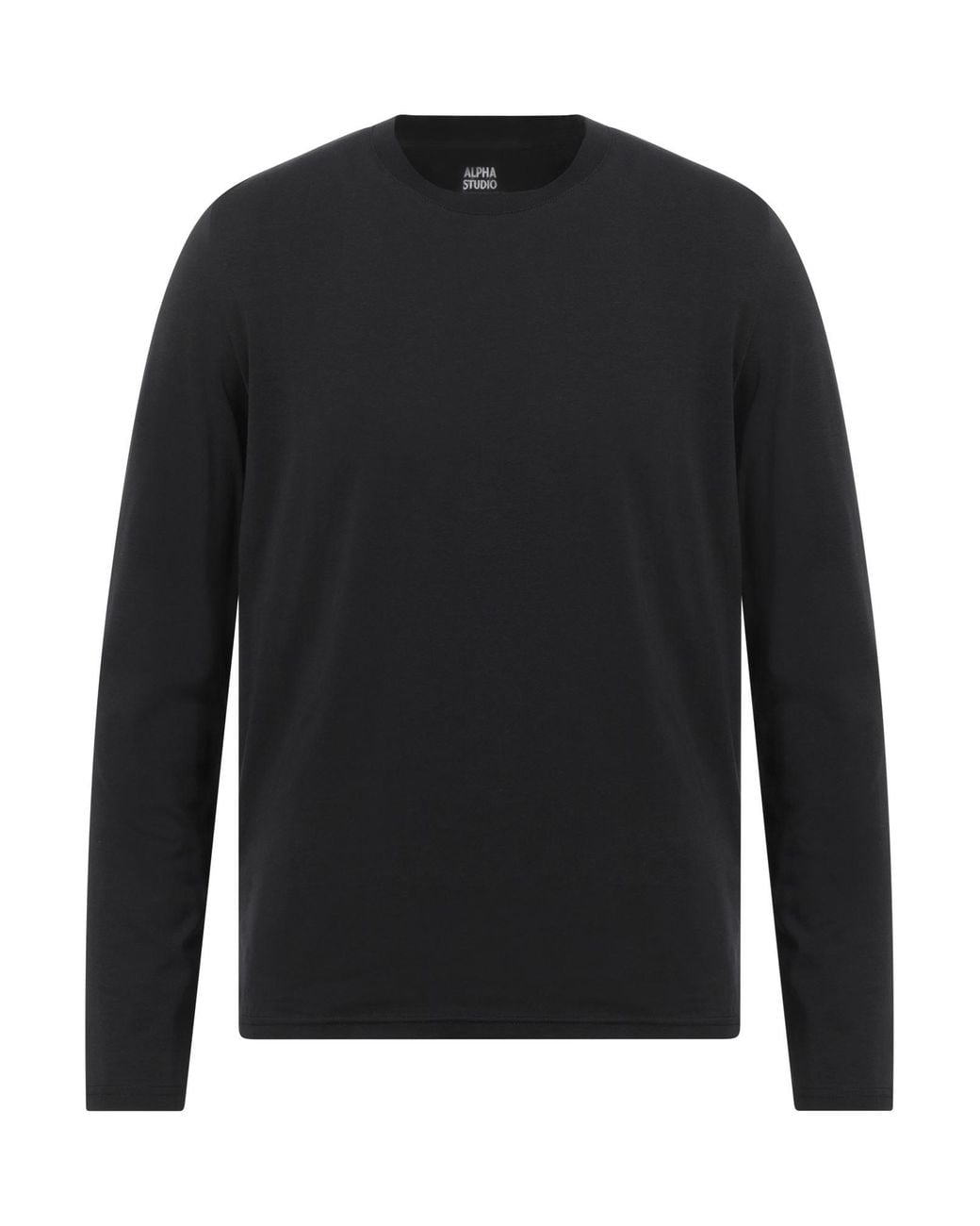 Alpha Studio Black T-Shirt Cotton, Elastane for men