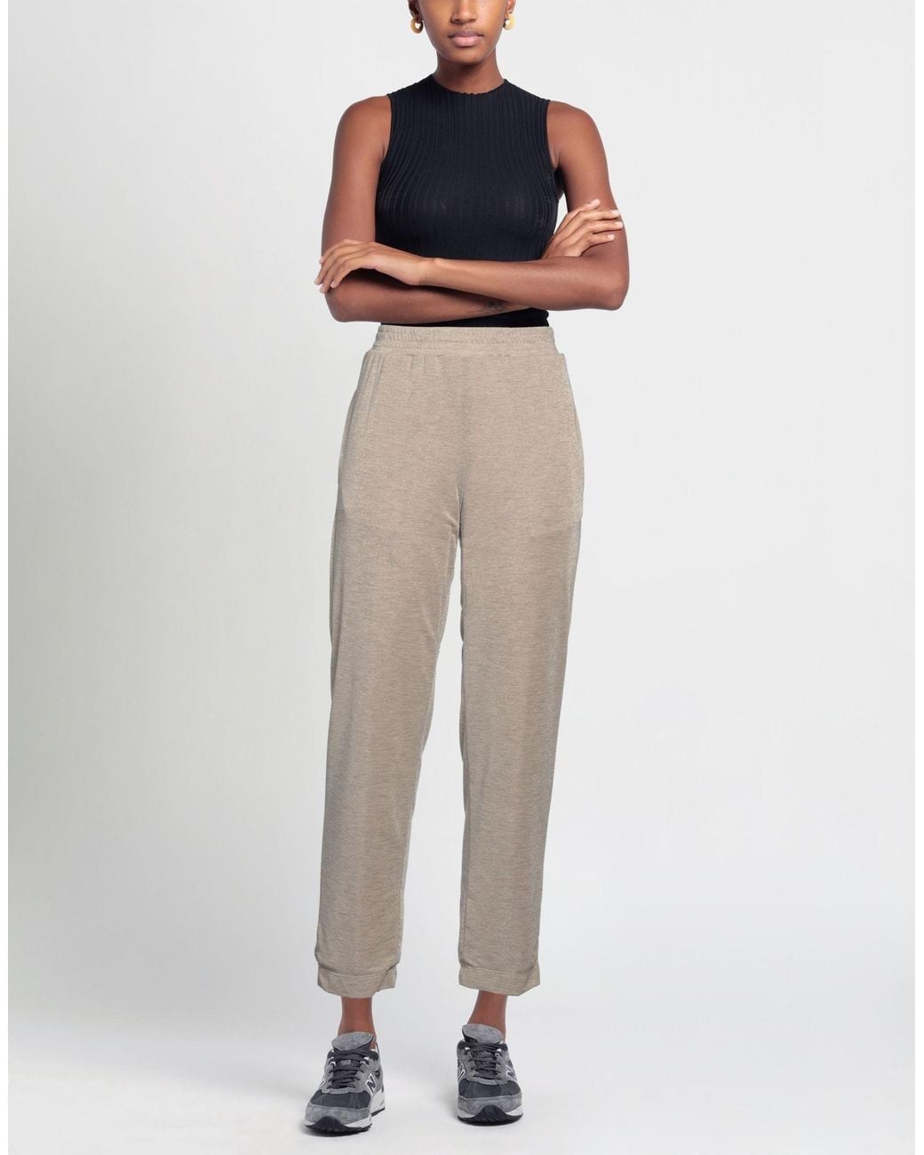 19.70 Nineteen Seventy Natural Pants Polyester, Viscose, Polyamide, Elastane