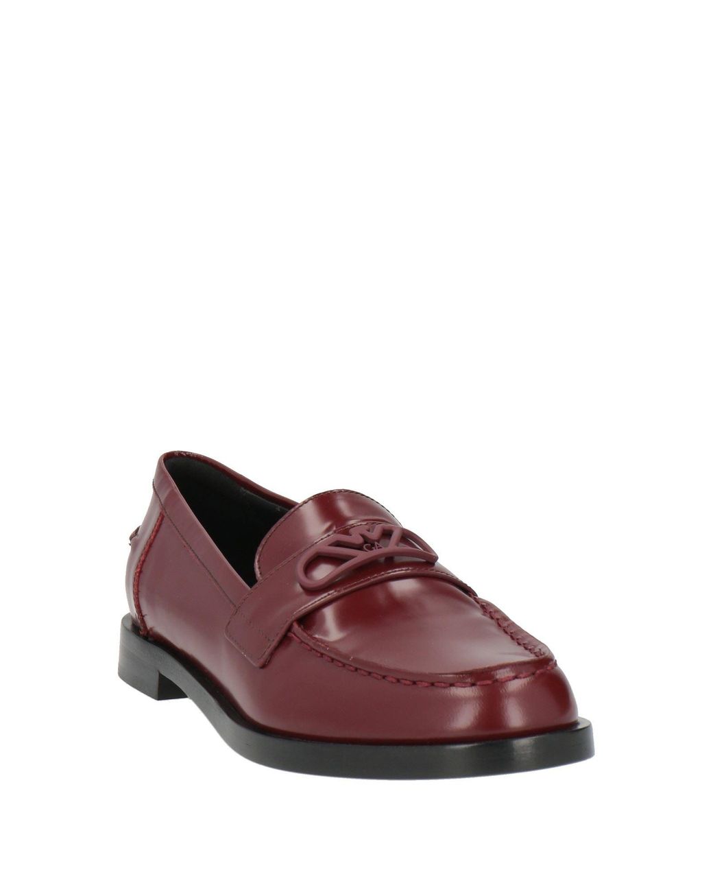 Emporio Armani Purple Burgundy Loafers Leather