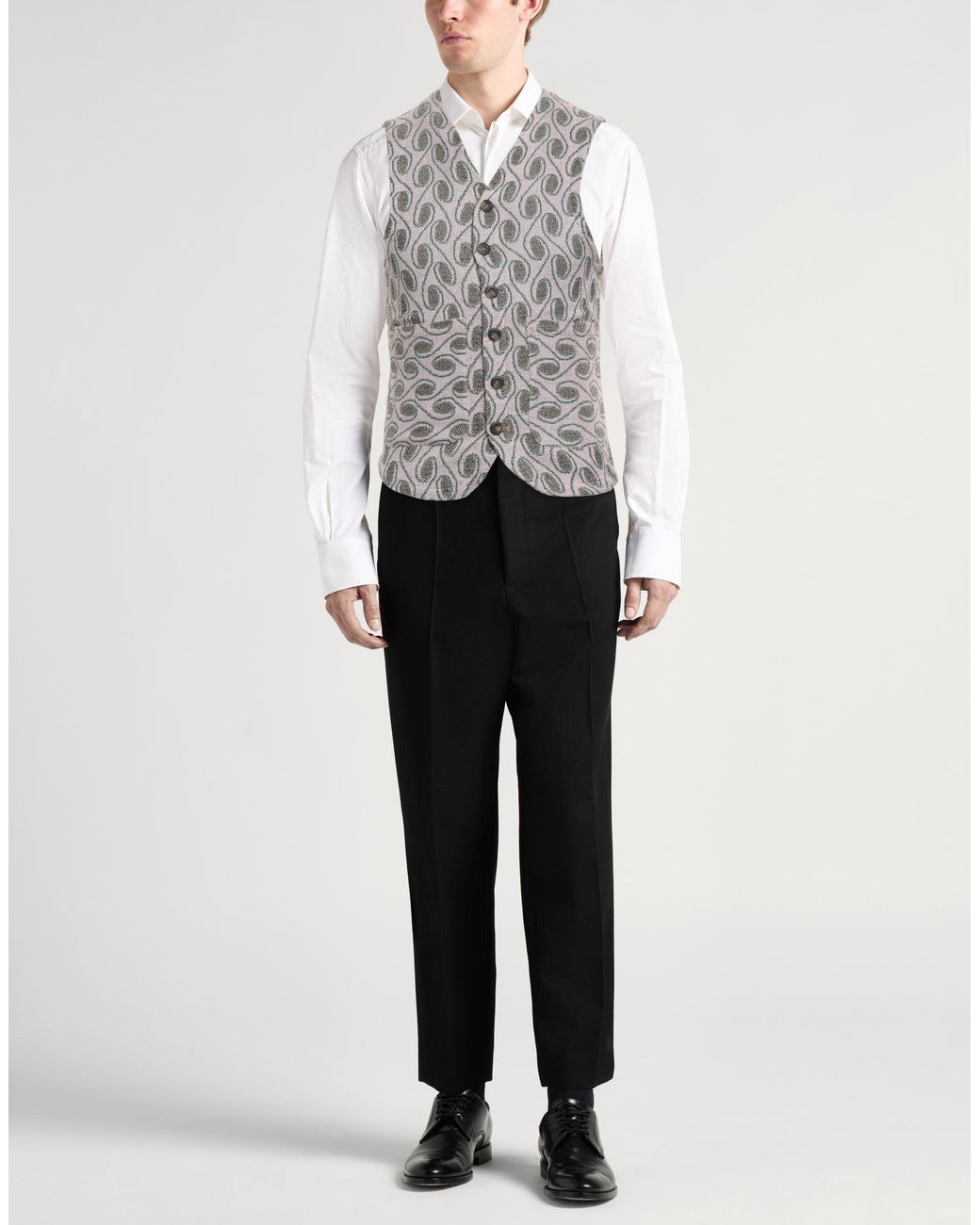 Messagerie Gray Patrizio Piscaglia Tailored Vest Recycled Cotton, Cotton, Polyester for men
