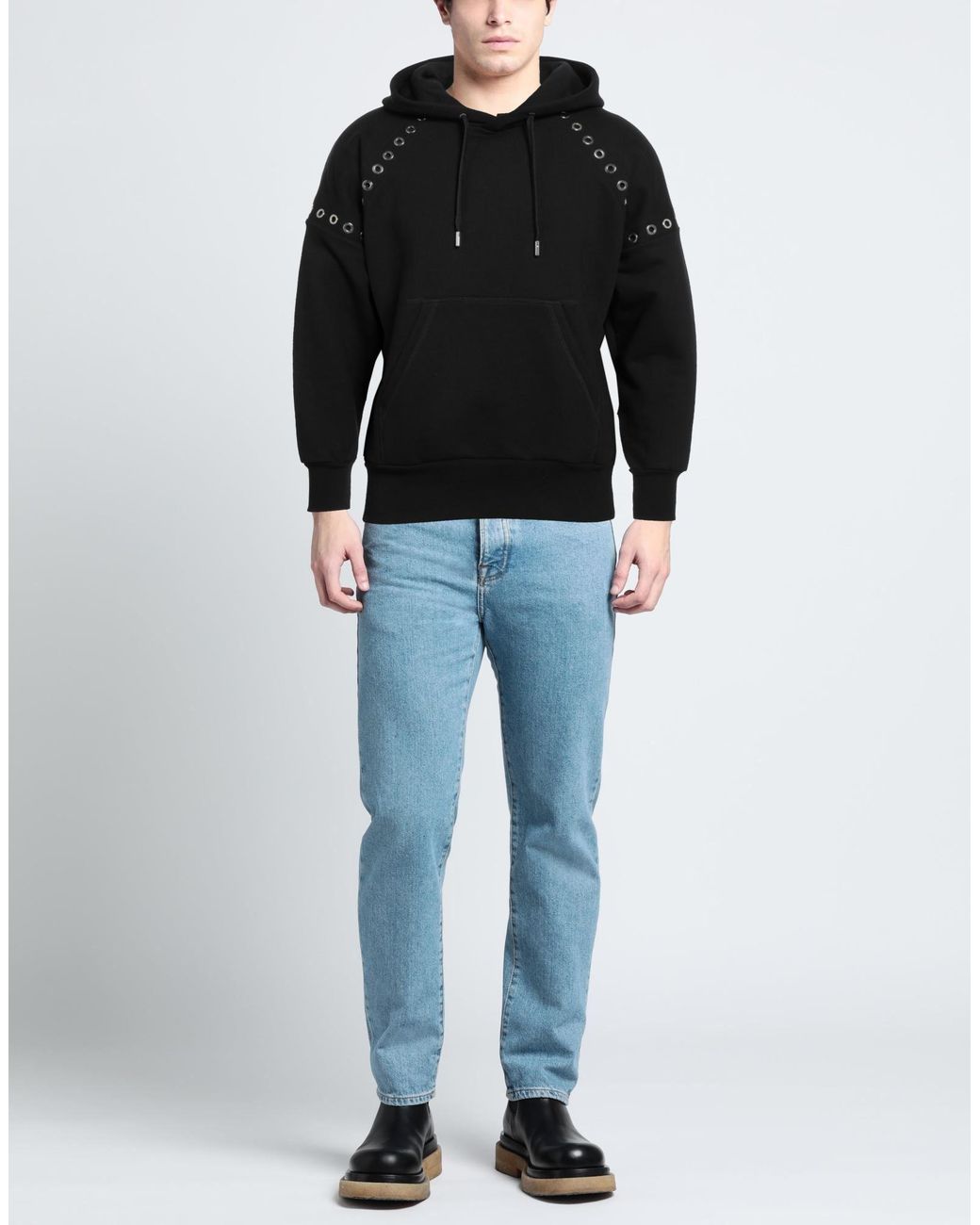 McQueen Black Sweatshirt Cotton, Elastane for men