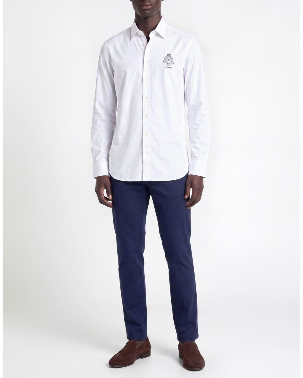 Hackett White Shirt Cotton, Elastane for men