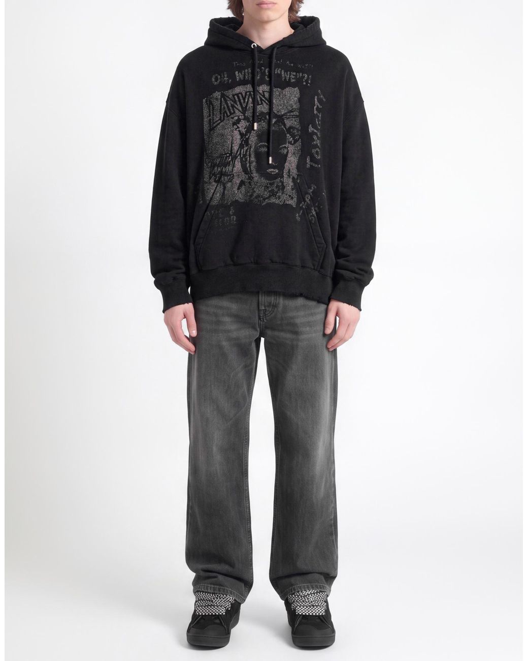 Lanvin Black Sweatshirt Cotton for men