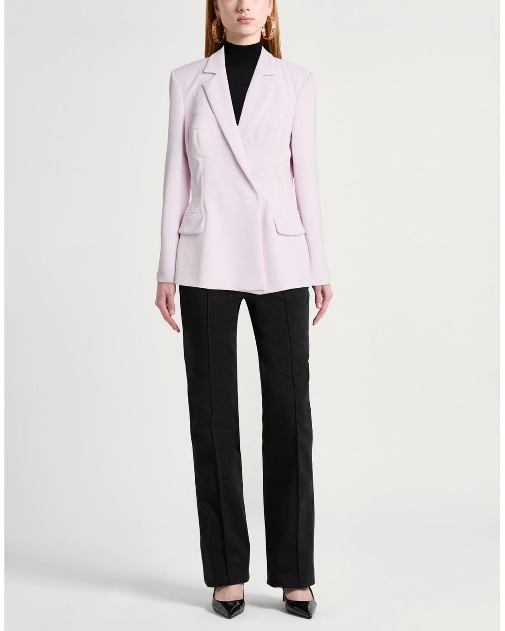 Elisabetta Franchi Pink Blazer Polyester, Elastane