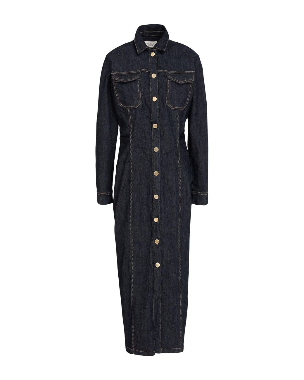 ViCOLO Blue Midi Dress Cotton, Polyester, Elastane
