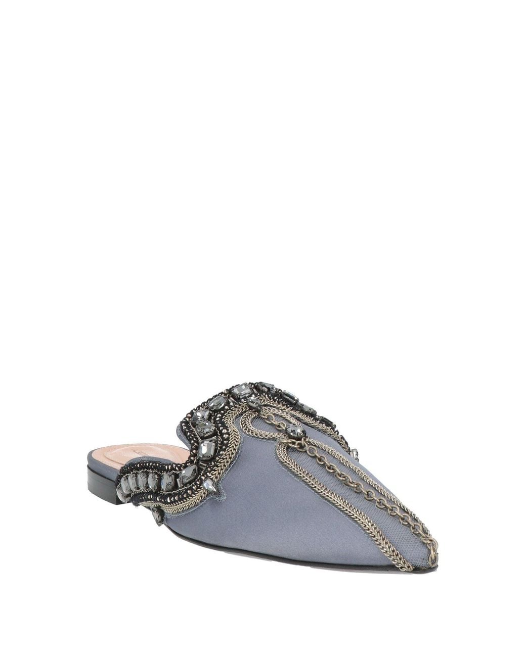 Alberta Ferretti White Mules & Clogs Textile Fibers