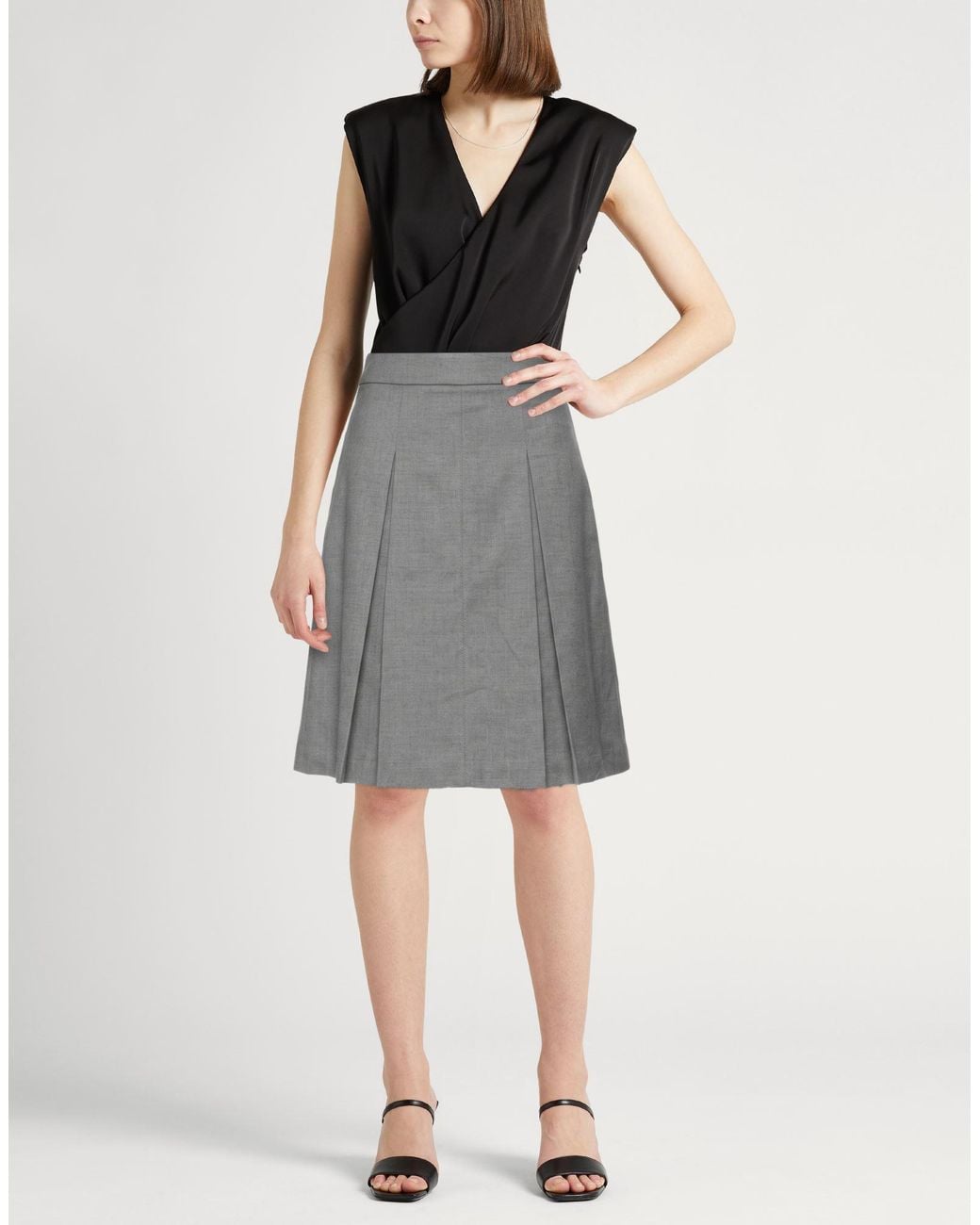 Peserico Gray Mini Skirt Polyester, Viscose, Elastane