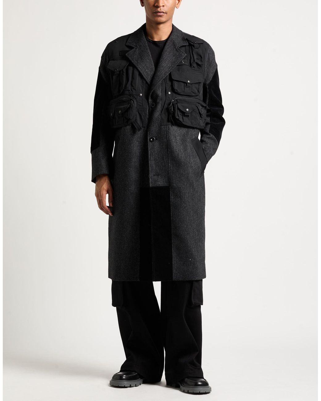 Junya Watanabe Black Coat Wool, Polyester for men