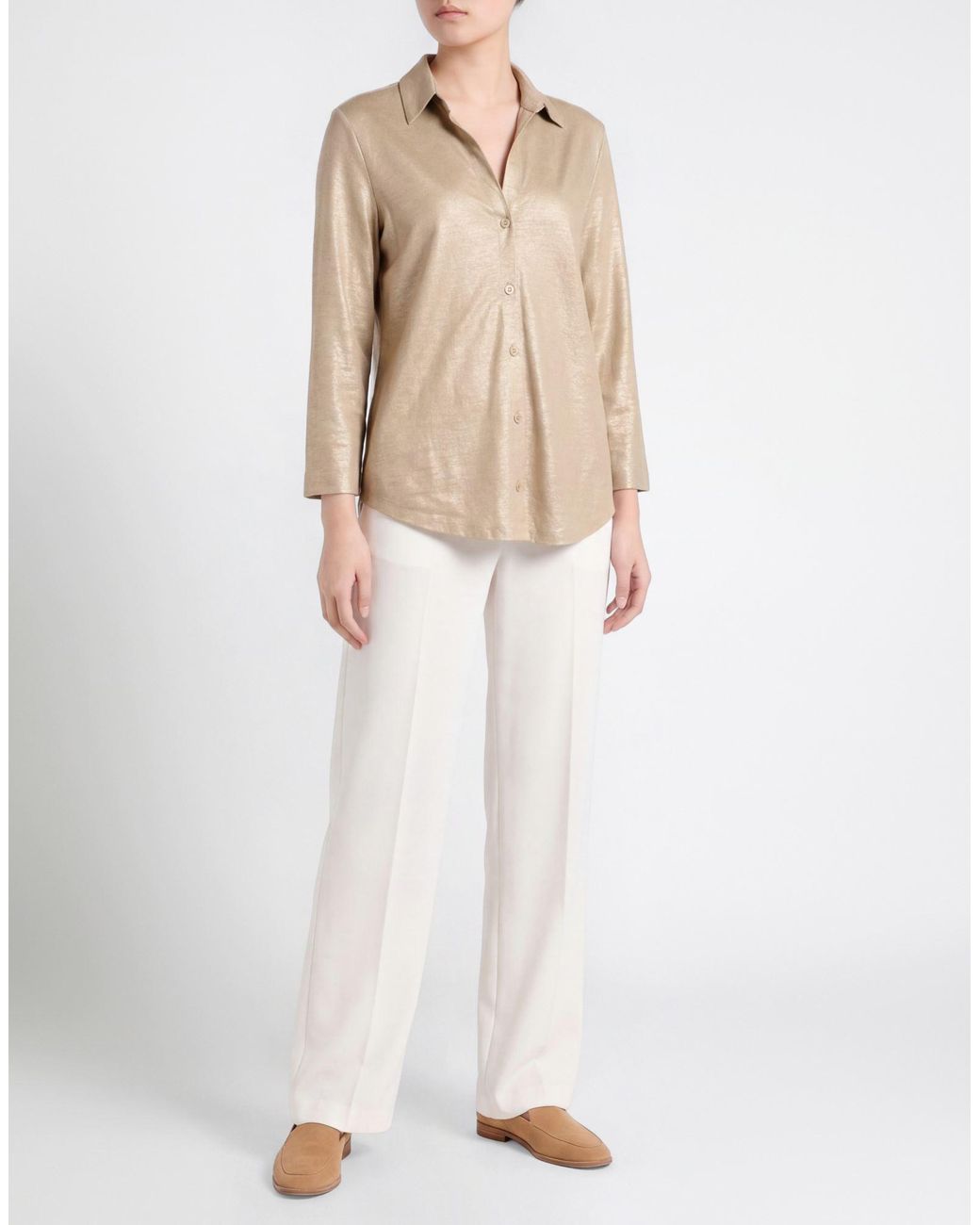 Majestic Filatures Natural Sand Shirt Linen, Elastane