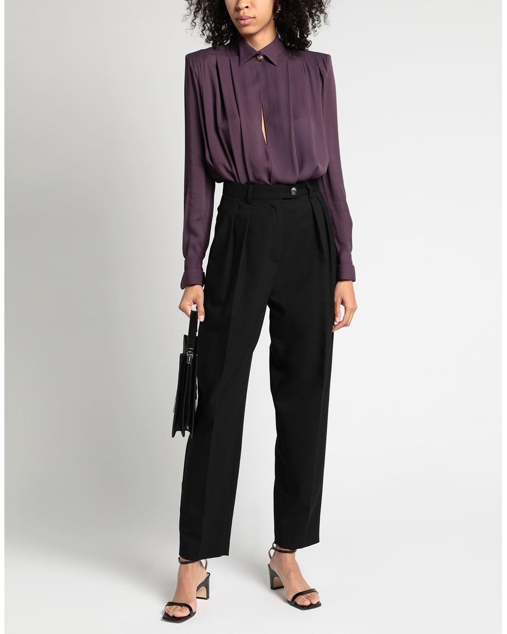 Elisabetta Franchi Purple Plum Bodysuit Viscose, Polyamide, Elastane