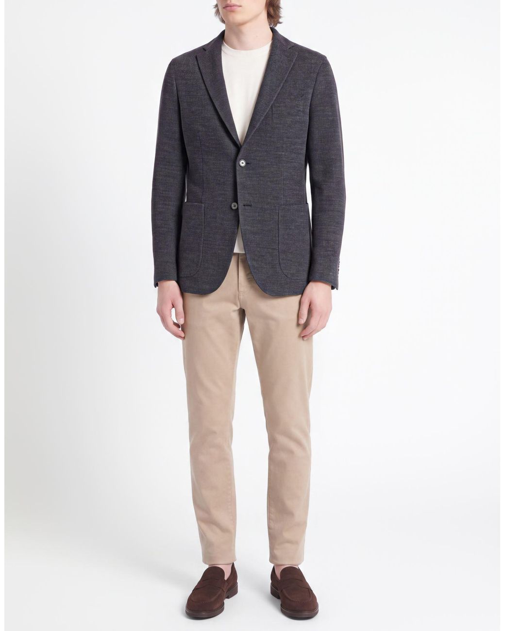 Boglioli Black Blazer Virgin Wool, Cotton for men
