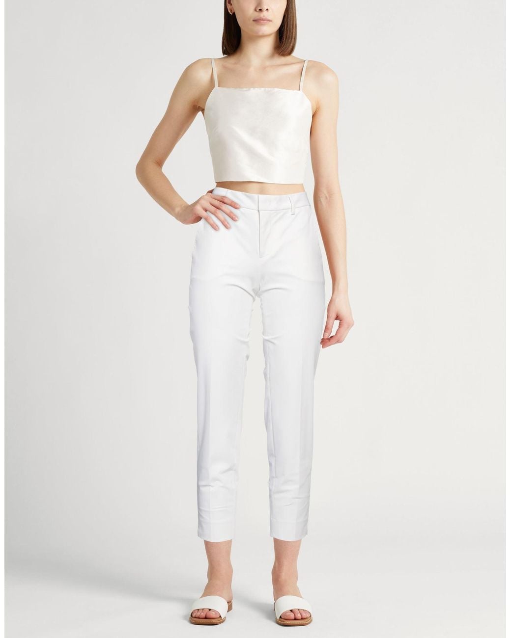 PT Torino White Pants Cotton, Polyamide, Elastane