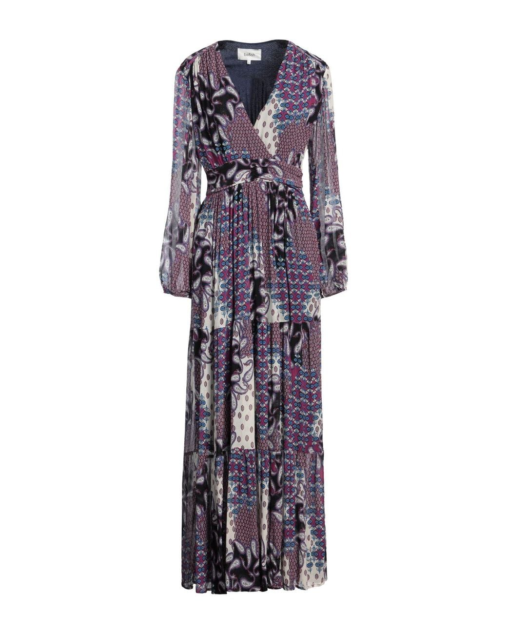Ba&sh Purple Maxi Dress Viscose, Silk
