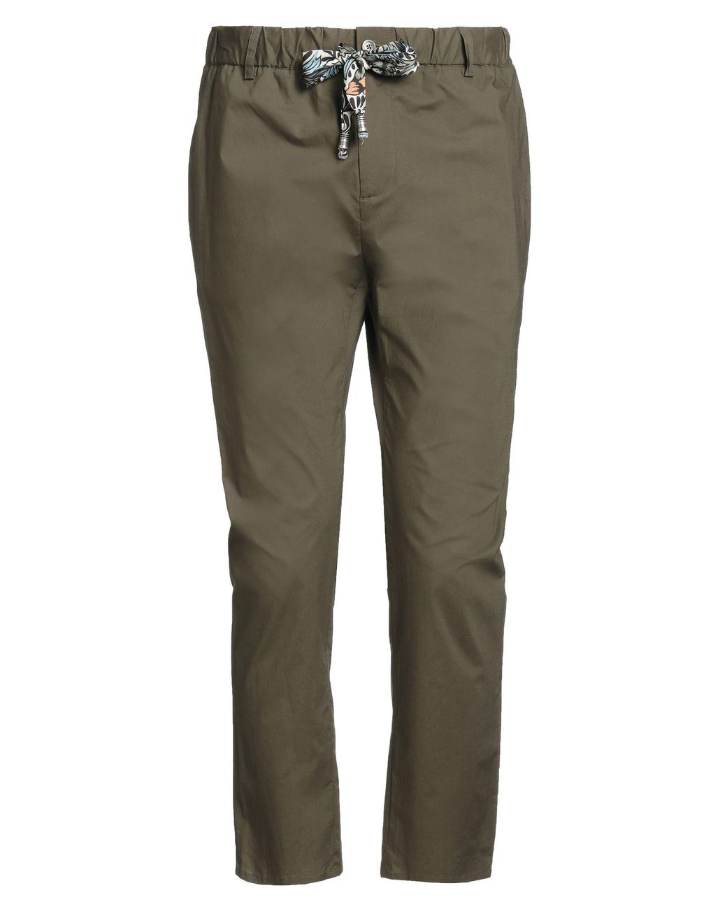 Daniele Alessandrini Green Military Pants Cotton, Elastane for men