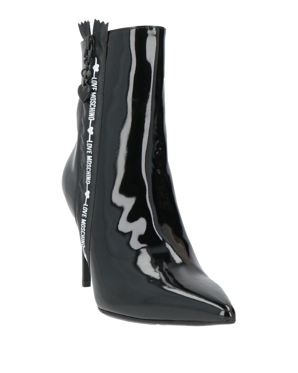 Love Moschino Black Ankle Boots Textile Fibers