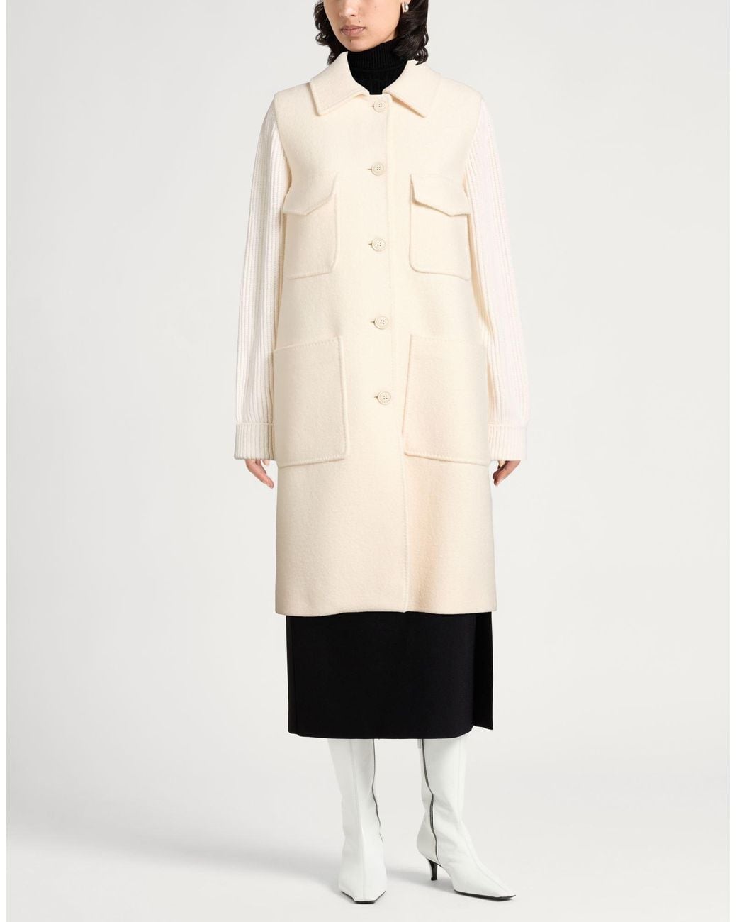 Eleventy Natural Cream Coat Wool