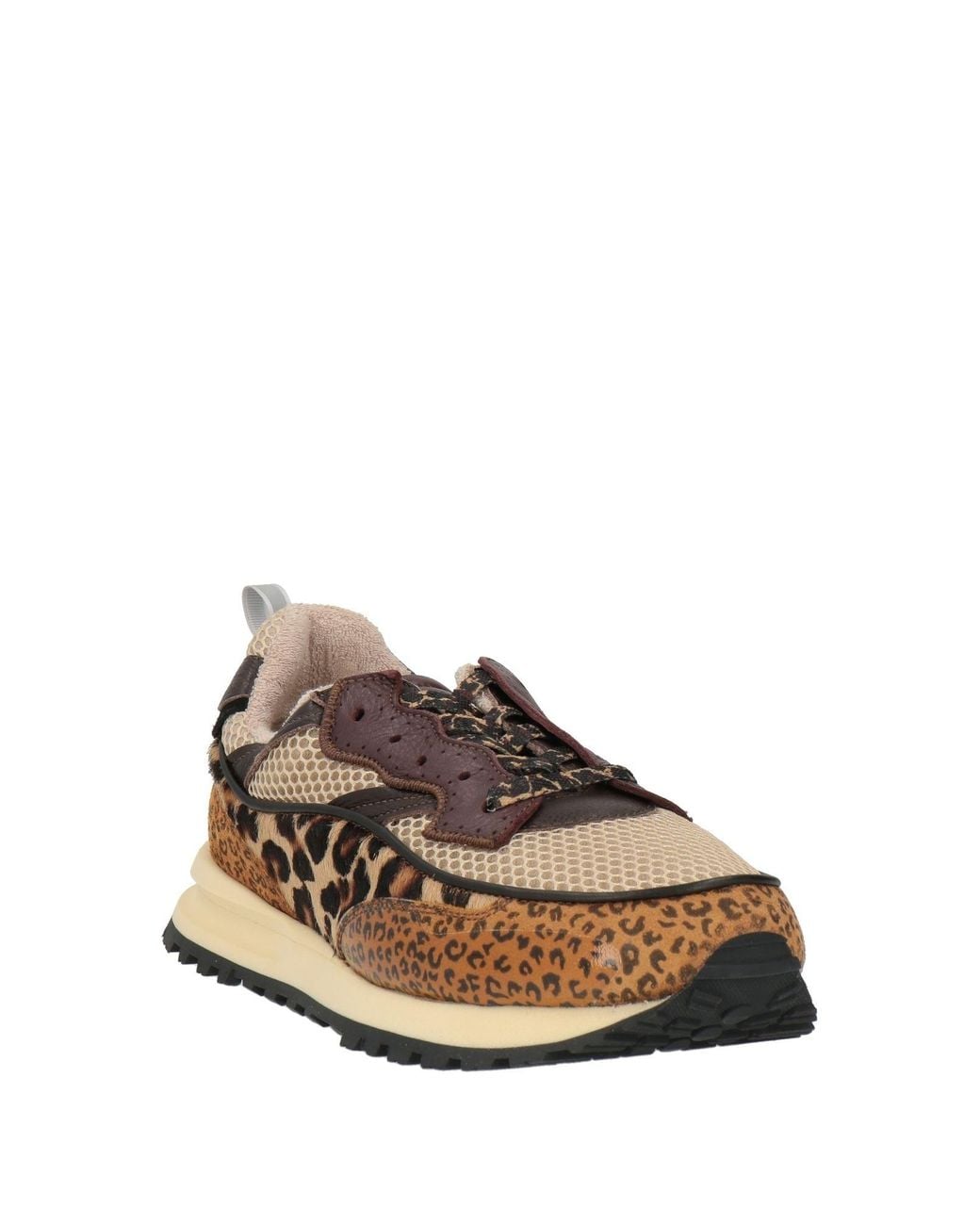 HIDNANDER Brown Sneakers Leather, Textile Fibers
