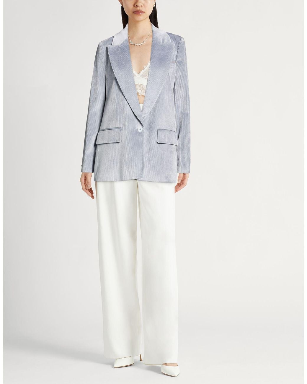 Peserico Blue Slate Blazer Viscose, Elastane