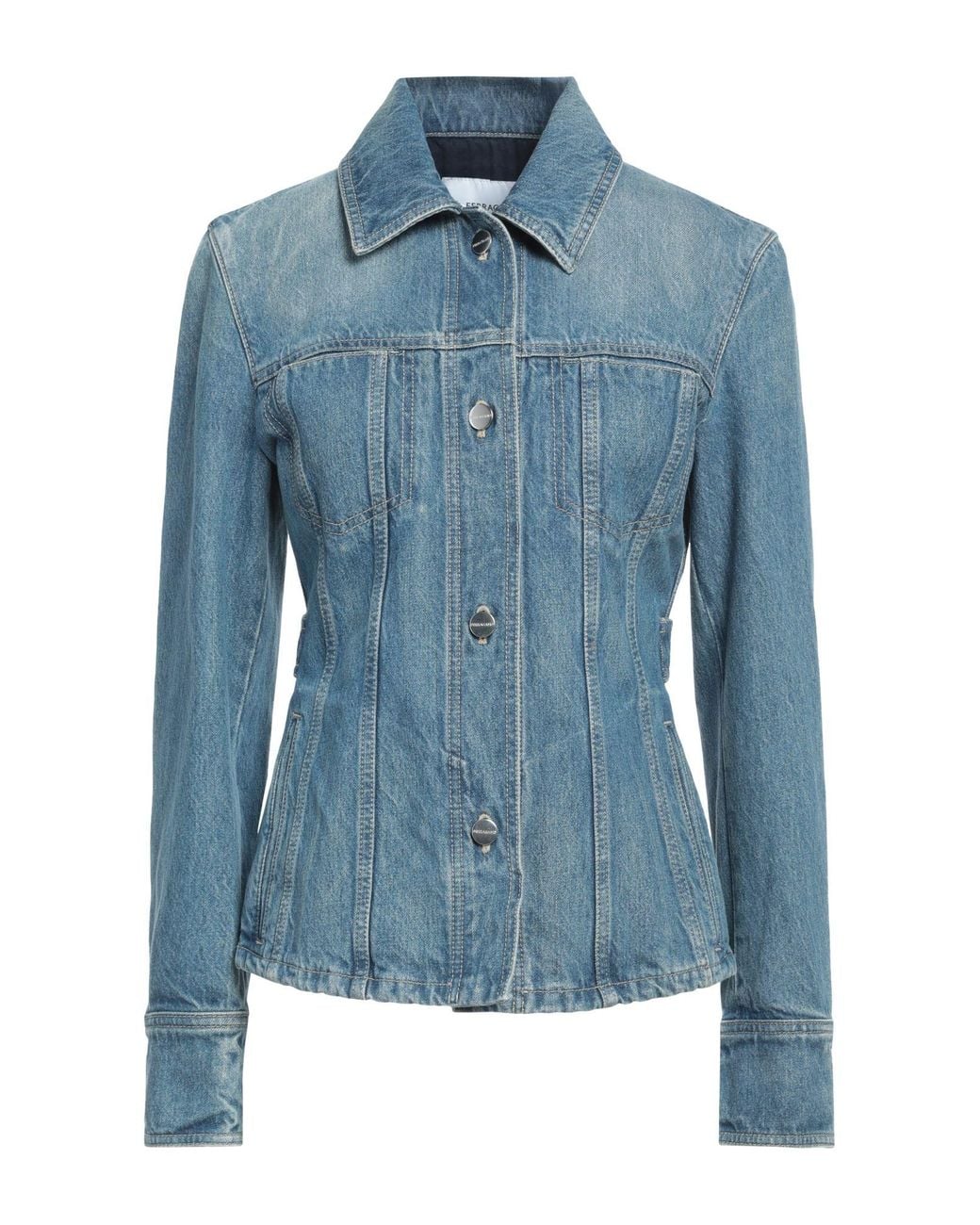 Ferragamo Blue Denim Outerwear