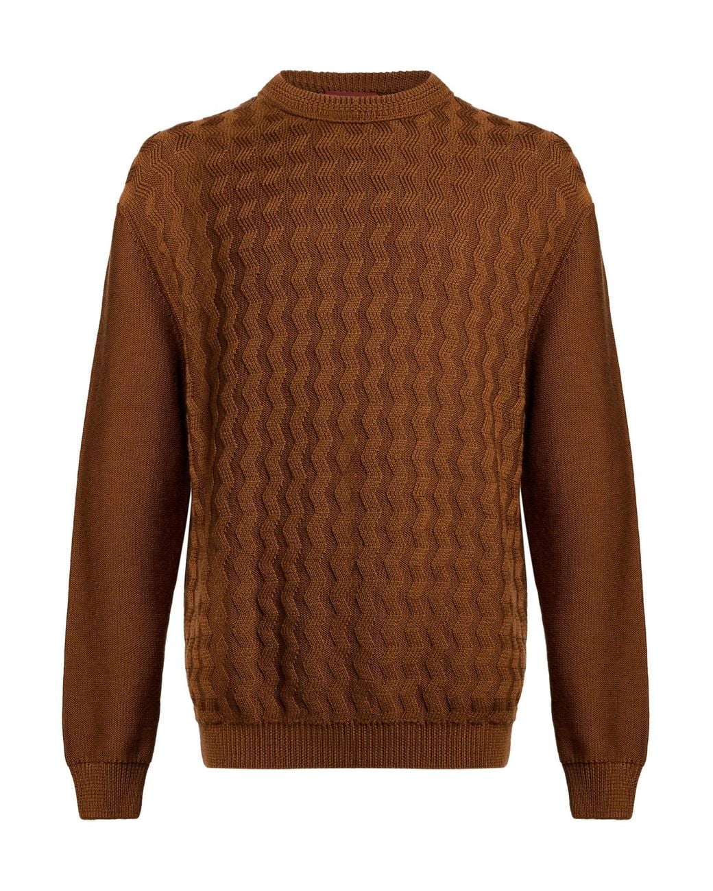 Daniele Fiesoli Brown Camel Sweater Merino Wool for men