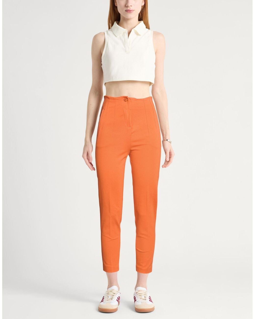 Cristinaeffe Orange Pants Viscose, Polyamide, Elastane