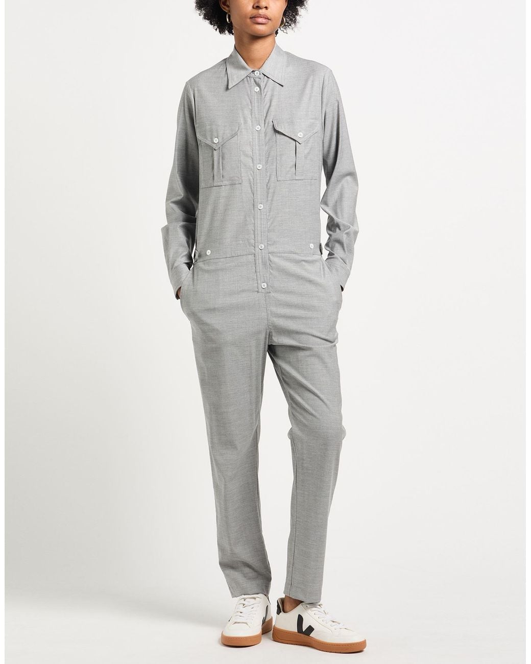 Eleventy Gray Jumpsuit Wool, Viscose, Elastane