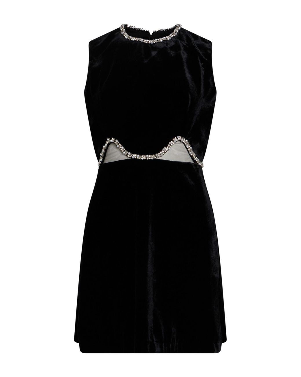 Sandro Black Mini Dress Viscose, Polyamide