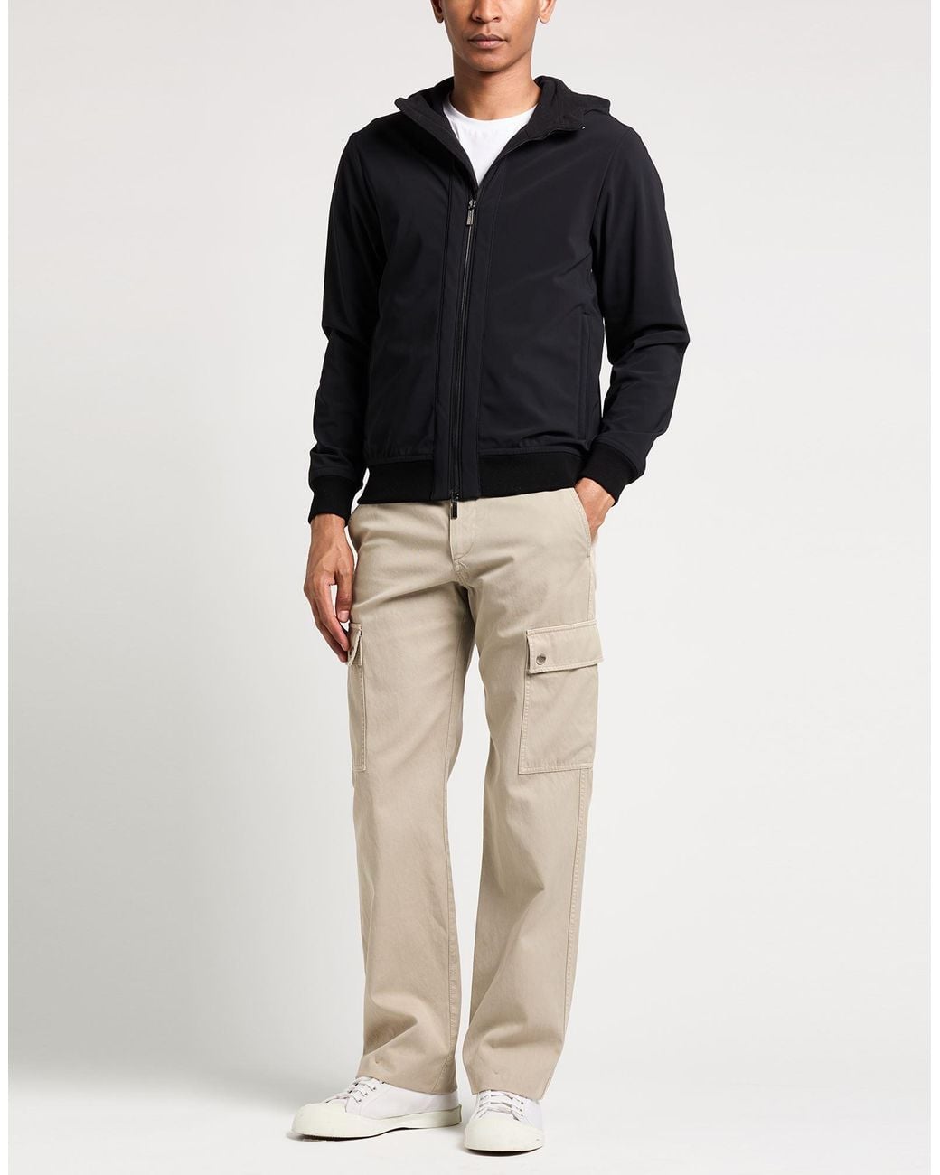 Moorer Black Jacket Polyester, Polyamide, Elastane for men