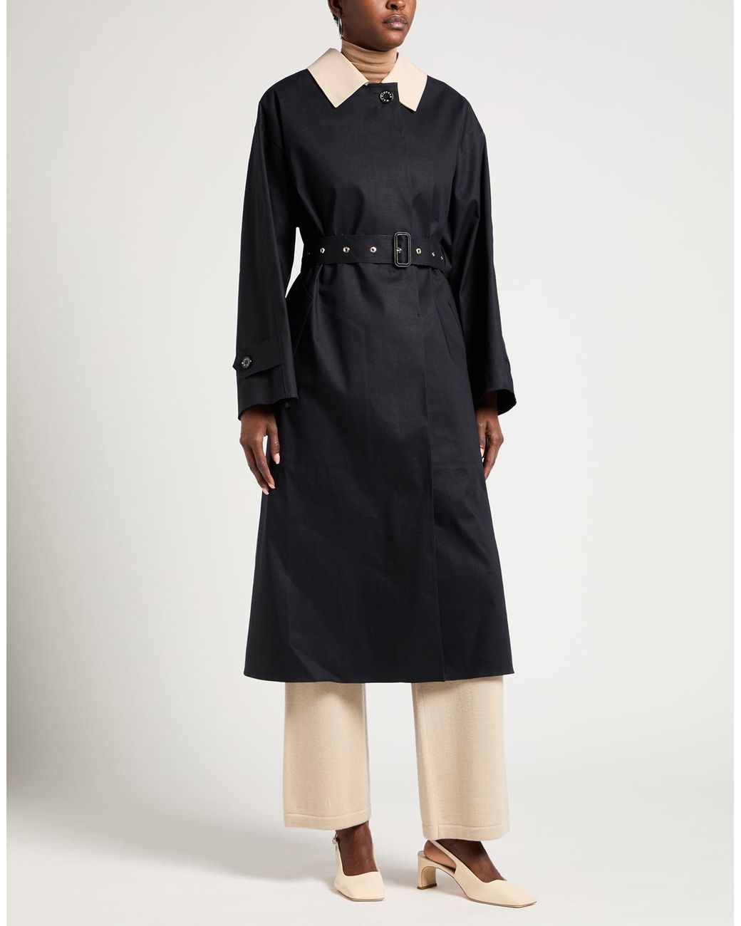 Mackintosh Black Belted Bowland Lr-1058 Midnight Overcoat & Trench Coat Cotton