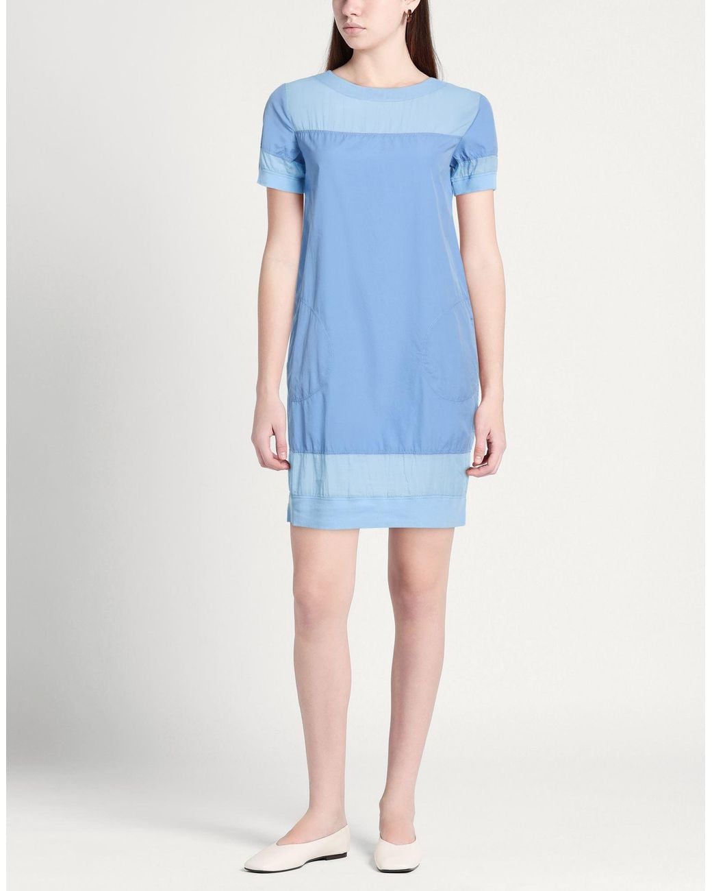 European Culture Blue Mini Dress