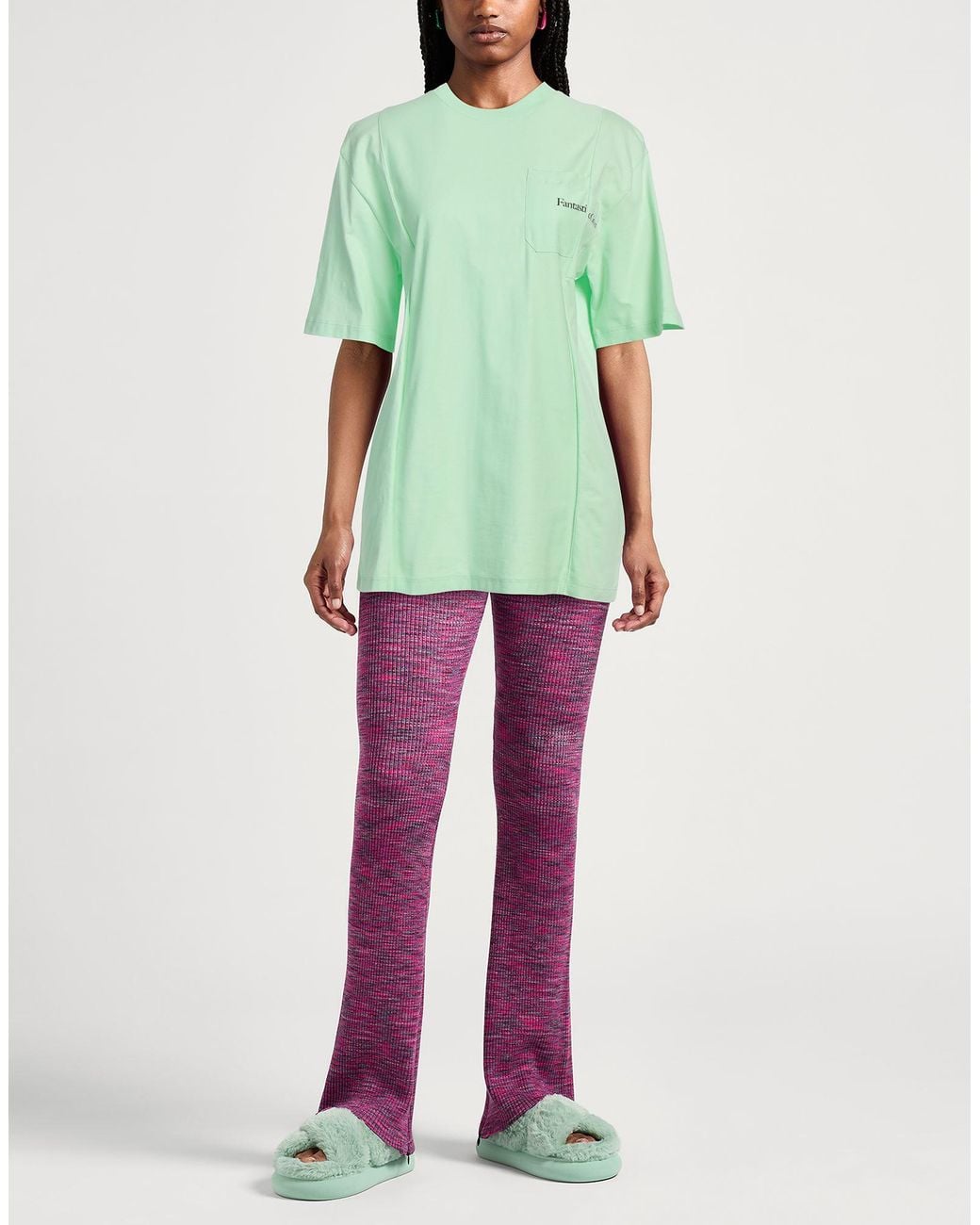 MSGM Green T-Shirt Organic Cotton