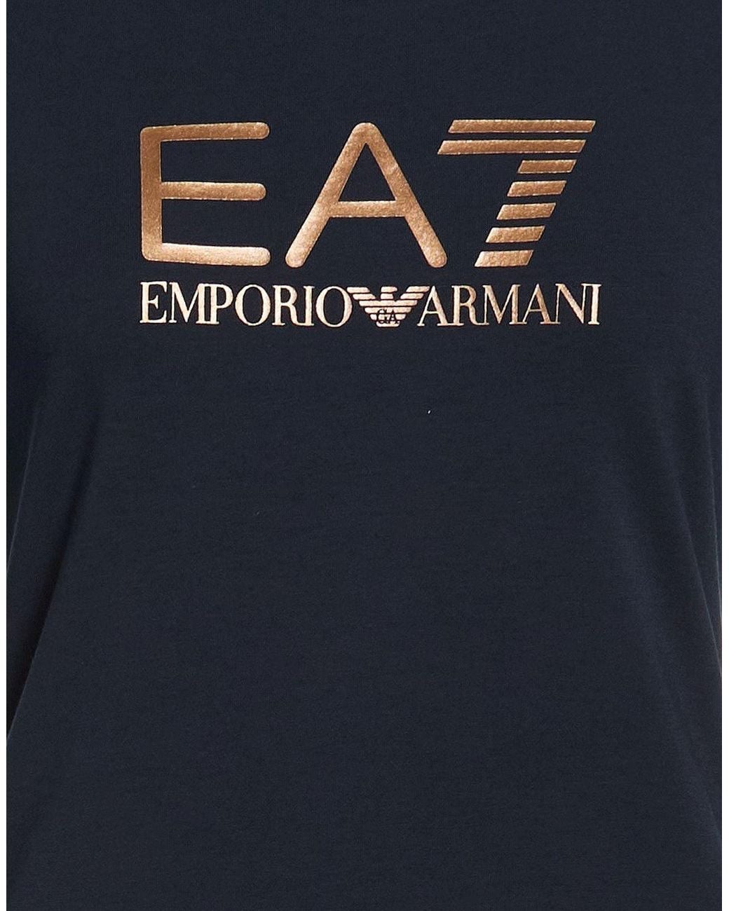 EA7 Black Midnight T-Shirt Cotton, Elastane