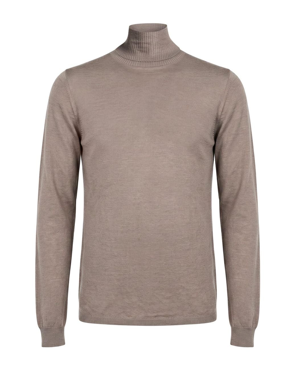 Rick Owens Brown Khaki Turtleneck Virgin Wool for men