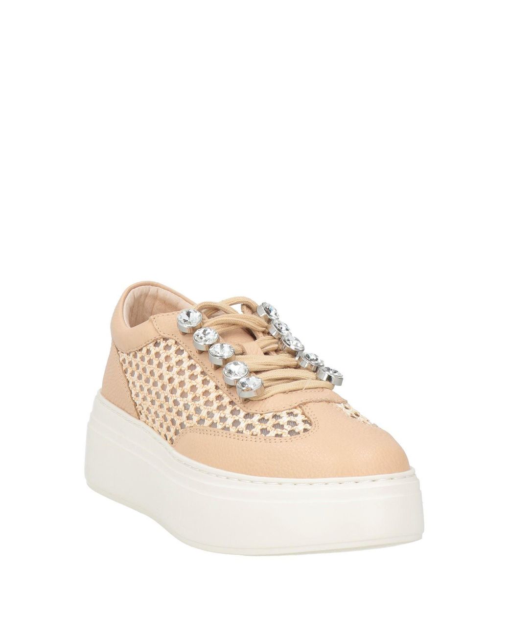 Emanuélle Vee Natural Blush Sneakers Leather, Textile Fibers