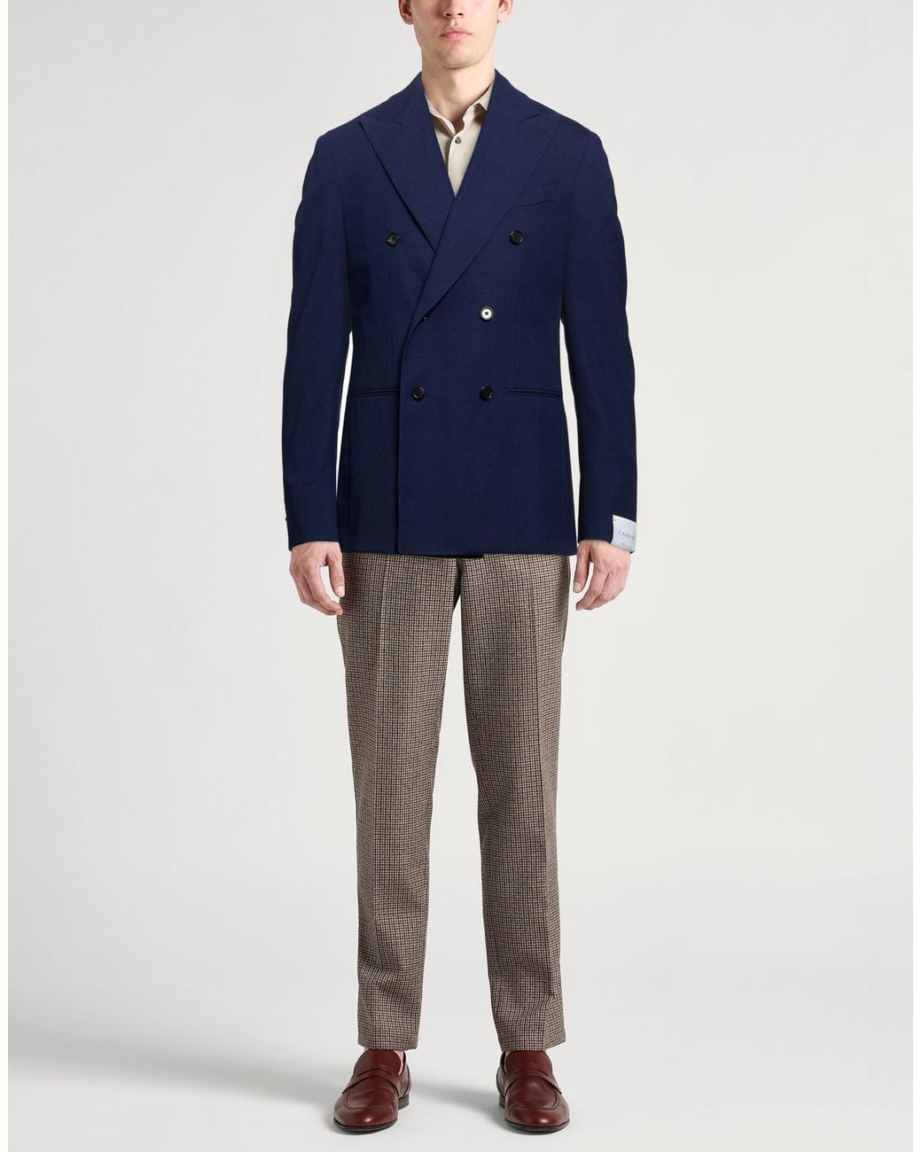Caruso Blue Blazer Wool, Elastane, Polyamide for men