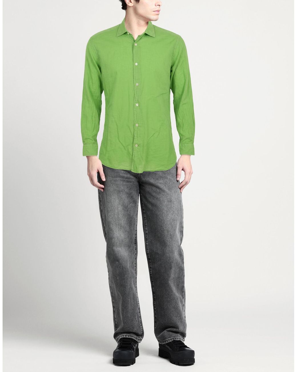 MASTRICAMICIAI Green Shirt Cotton for men