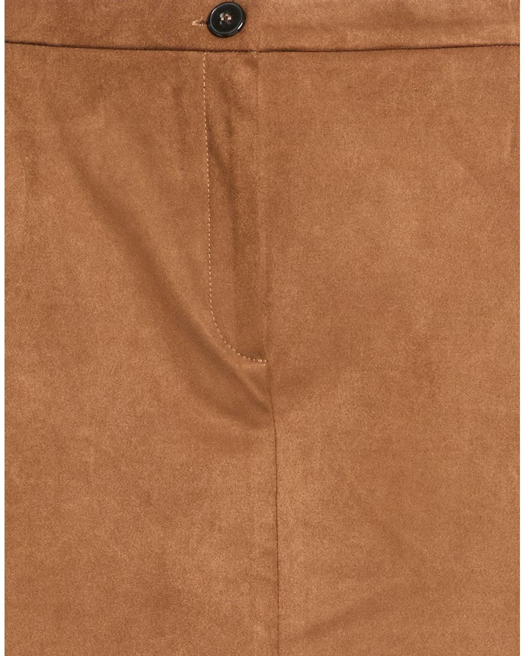 Marella Brown Midi Skirt Polyester, Elastane