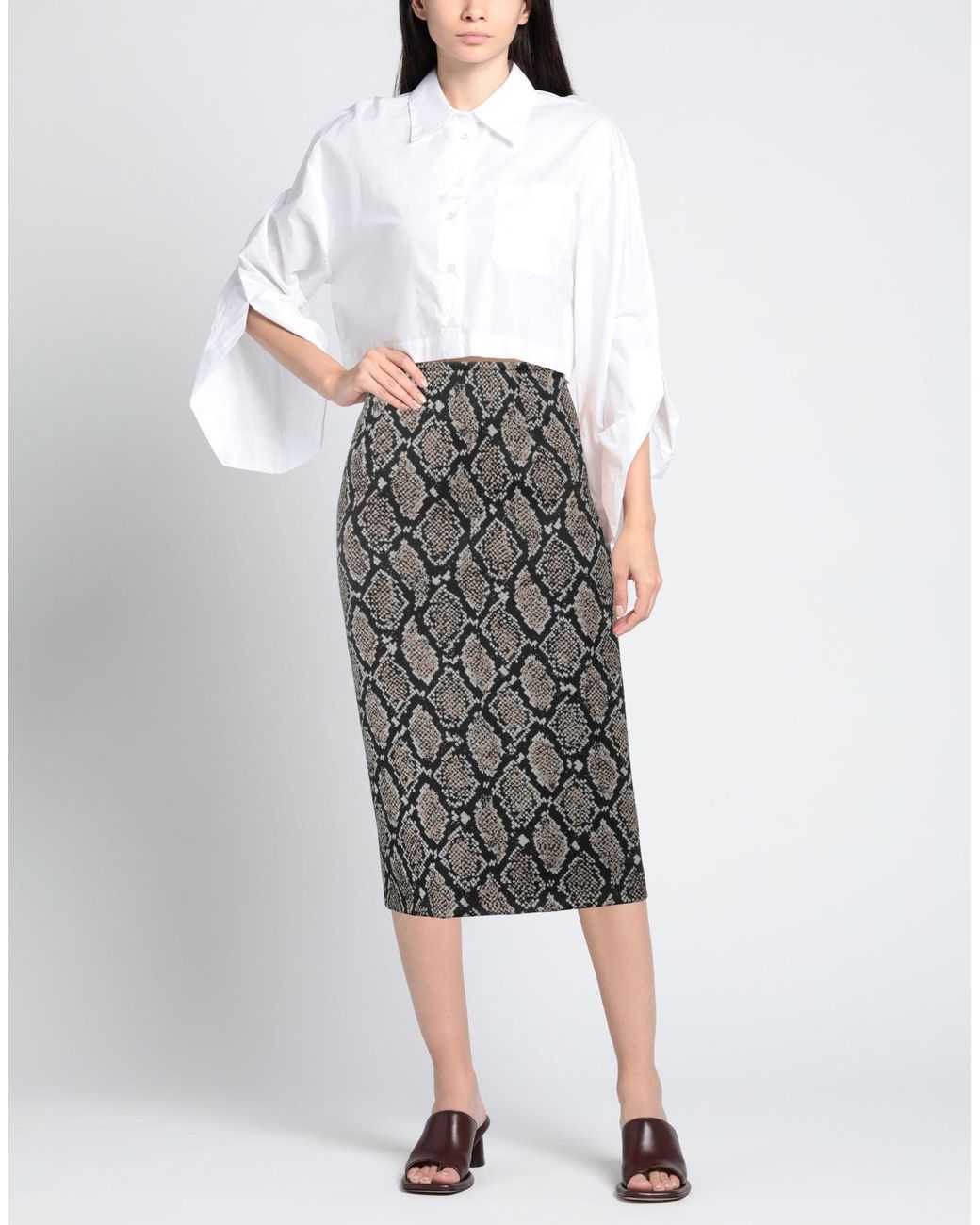 Boutique Moschino Gray Midi Skirt