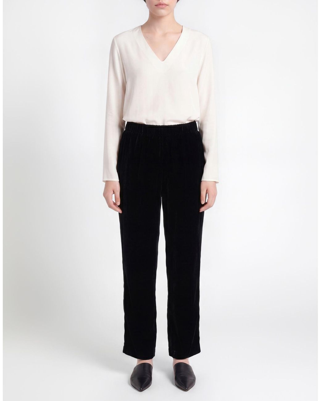 Kiltie Black Pants Viscose, Silk