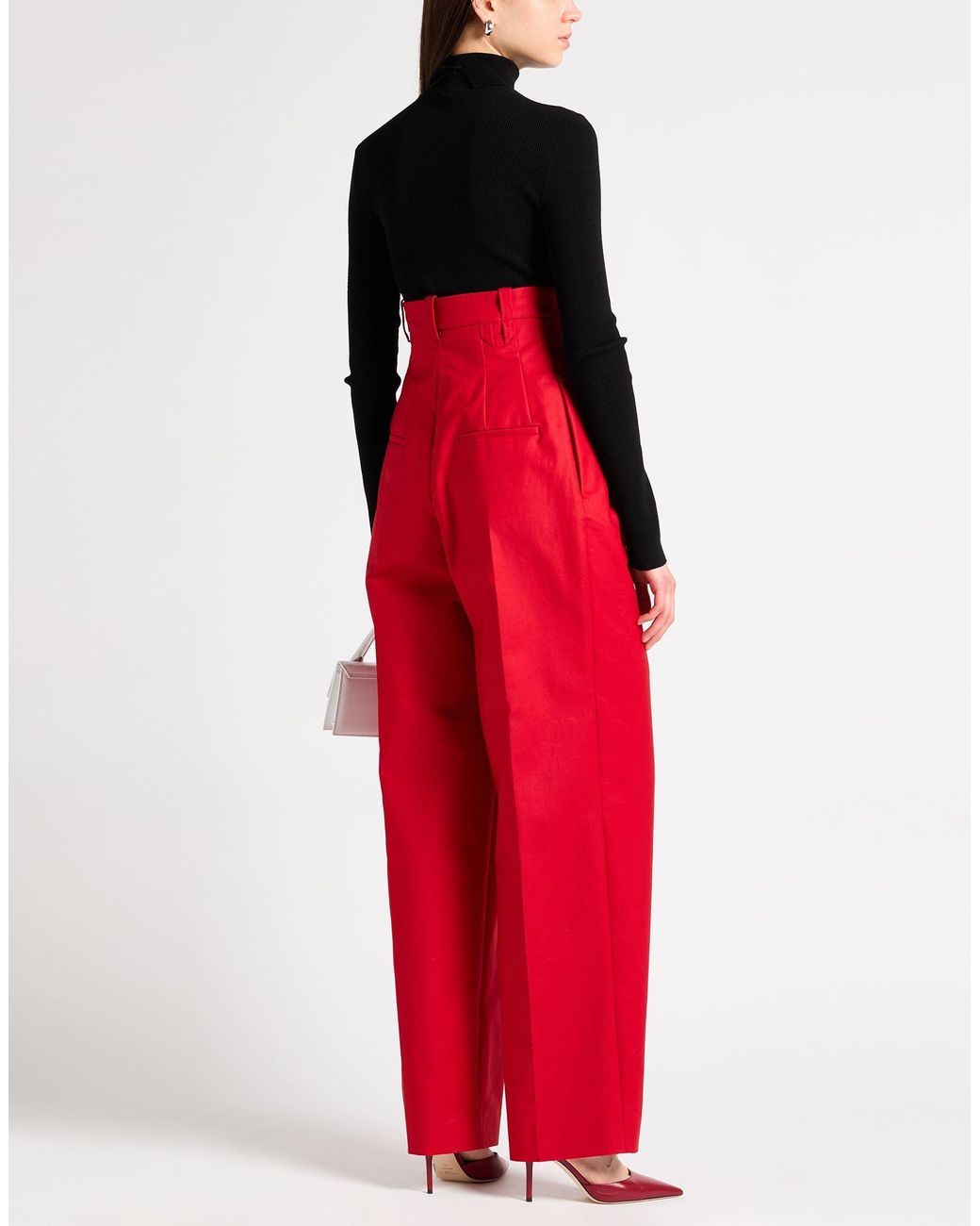 Jacquemus Red Pants Cotton, Elastane